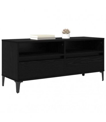 vidaXL TV Cabinet with Drawer Black Oak 100 x 34.5 x 44.5 cm