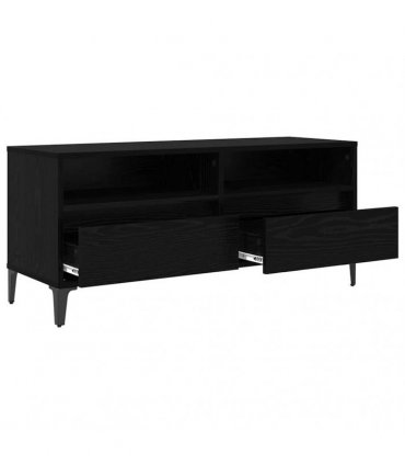vidaXL TV Cabinet with Drawer Black Oak 100 x 34.5 x 44.5 cm