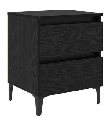 vidaXL Bedside Cabinet Black oak 40 x 35 x 50 cm Engineered wood