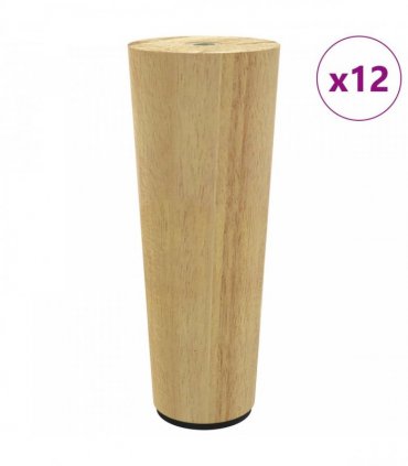 vidaXL Furniture Feet 12 pcs Brown Ø 44 x 100 mm Solid Eucalyptus Wood
