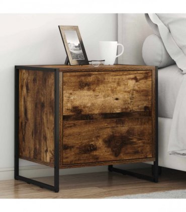 vidaXL Bedside Table 2 pcs Smoke Oak 50 x 39.5 x 50 cm Engineered Wood