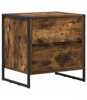 vidaXL Bedside Table 2 pcs Smoke Oak 50 x 39.5 x 50 cm Engineered Wood