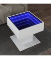 vidaXL Coffee Table with LED White 50x50x45 cm Engineered Wood