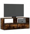 vidaXL TV Cabinet Smoked Oak 100x31x39.5 cm Engineered Wood and Metal