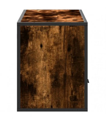 vidaXL TV Cabinet Smoked Oak 100x31x39.5 cm Engineered Wood and Metal