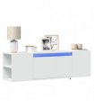 vidaXL TV Wall Cabinet with LED Lights White 135x31x39.5 cm