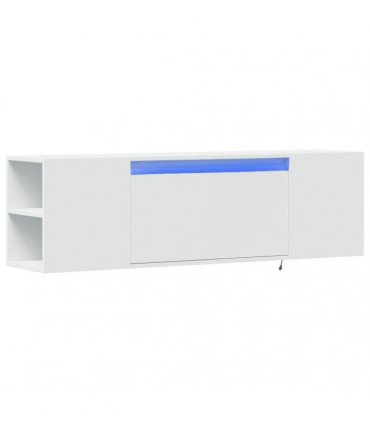 vidaXL TV Wall Cabinet with LED Lights White 135x31x39.5 cm