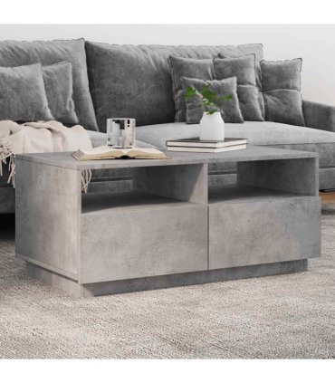 vidaXL Coffee Table with LED Lights Concrete Grey 90x49x40 cm