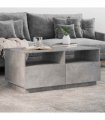 vidaXL Coffee Table with LED Lights Concrete Grey 90x49x40 cm