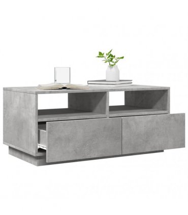 vidaXL Coffee Table with LED Lights Concrete Grey 90x49x40 cm