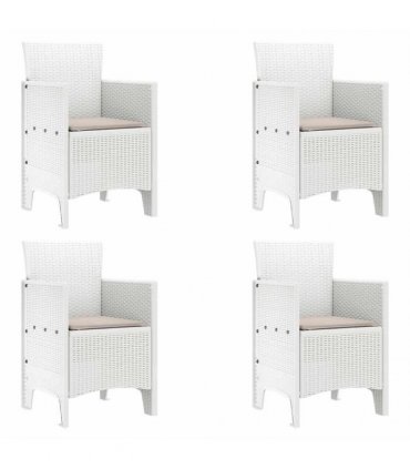 vidaXL Garden Chair 4 pcs White 53 x 49 x 85 cm Polypropylene
