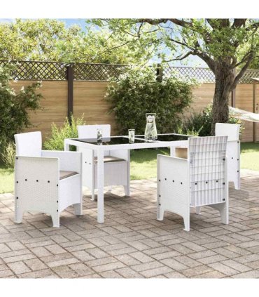 vidaXL Garden Chair 4 pcs White 53 x 49 x 85 cm Polypropylene