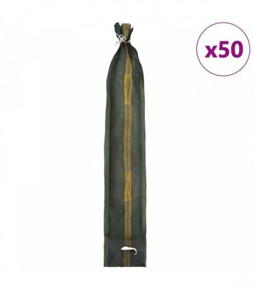 vidaXL Sandbags 50 pcs Dark Green 100 x 25 cm HDPE