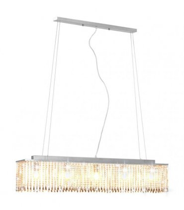 vidaXL Ceiling Lamp with Crystal Beads Silver 104 cm E14