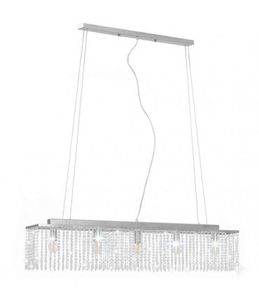vidaXL Ceiling Lamp with Crystal Beads Silver 104 cm E14