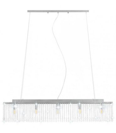 vidaXL Ceiling Lamp with Crystal Beads Silver 104 cm E14