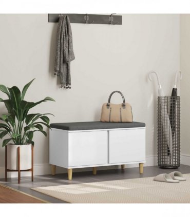 vidaXL Hall Bench White 80 x 38 x 46 cm Engineered Wood and Fabric