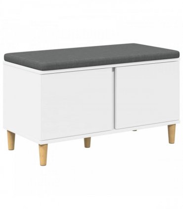 vidaXL Hall Bench White 80 x 38 x 46 cm Engineered Wood and Fabric