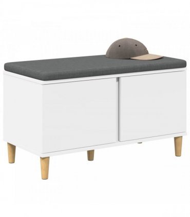 vidaXL Hall Bench White 80 x 38 x 46 cm Engineered Wood and Fabric