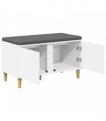 vidaXL Hall Bench White 80 x 38 x 46 cm Engineered Wood and Fabric