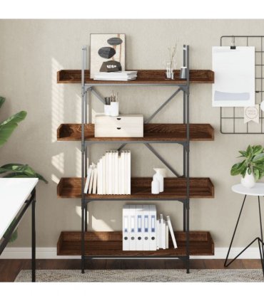vidaXL Bookcase 4-Tier Brown Oak 100x33x145.5 cm Engineered Wood