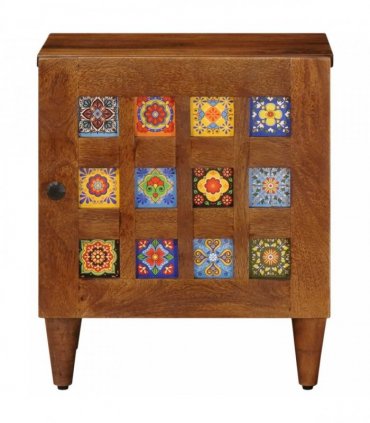 vidaXL Bedside Cabinet 2 pcs Brown 40 x 33 x 46 cm Solid Mango Wood