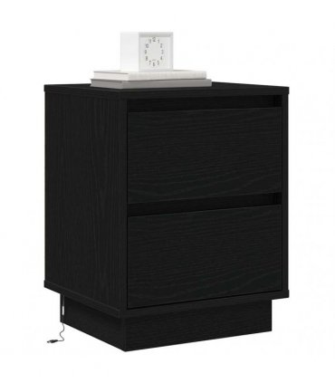vidaXL Bedside Cabinet Black Oak 39 x 34.5 x 50 cm Engineered wood