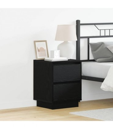 vidaXL Bedside Cabinet Black Oak 39 x 34.5 x 50 cm Engineered wood