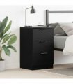 vidaXL Bedside Cabinet Black Oak 40 x 65 x 65 cm Engineered Wood
