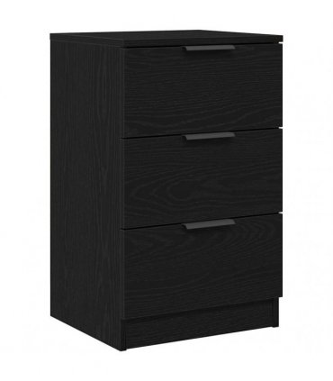 vidaXL Bedside Cabinet Black Oak 40 x 65 x 65 cm Engineered Wood