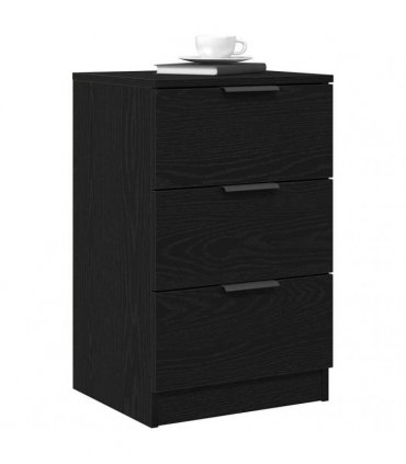 vidaXL Bedside Cabinet Black Oak 40 x 65 x 65 cm Engineered Wood