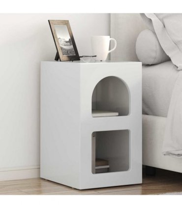 vidaXL Bedside Table ELST 2 pcs High Gloss White 29.5 x 33.5 x 50 cm