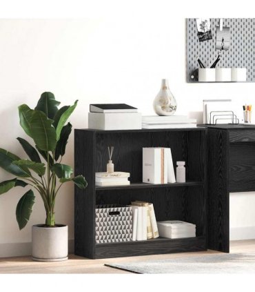 vidaXL Bookshelf Black Oak 80 x 24 x 76 cm Engineered Wood