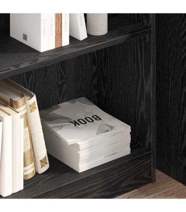 vidaXL Bookshelf Black Oak 80 x 24 x 76 cm Engineered Wood
