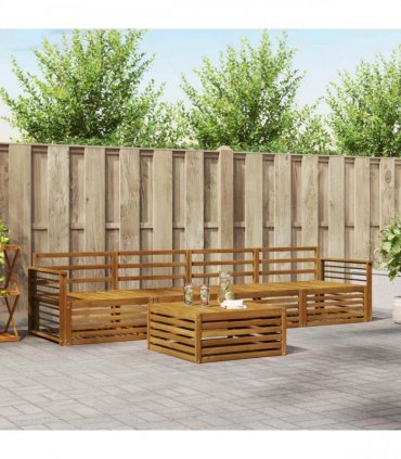 vidaXL Outdoor Sofa Set 5 pcs Natural Solid Acacia Wood