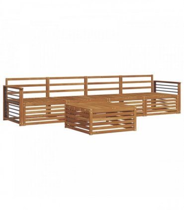 vidaXL Outdoor Sofa Set 5 pcs Natural Solid Acacia Wood