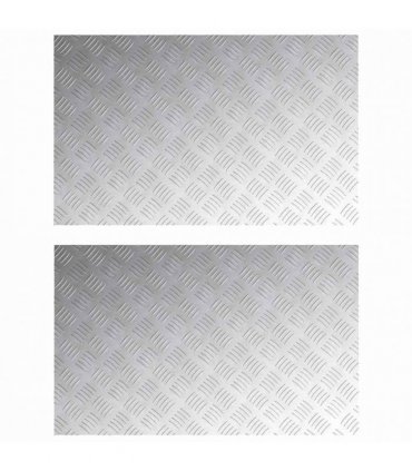 vidaXL Stair Tread Rectangular 2 pcs Silver 80 x 50 cm Aluminium