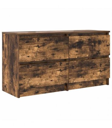 vidaXL TV Cabinet Smoked Oak 100x35x54 cm Engineered Wood
