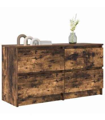 vidaXL TV Cabinet Smoked Oak 100x35x54 cm Engineered Wood