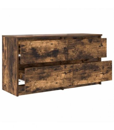 vidaXL TV Cabinet Smoked Oak 100x35x54 cm Engineered Wood