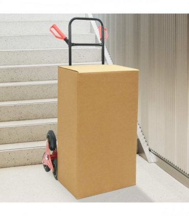 vidaXL Hand Trolley Black and Red 64.5 x 49.5 x 114 cm Steel