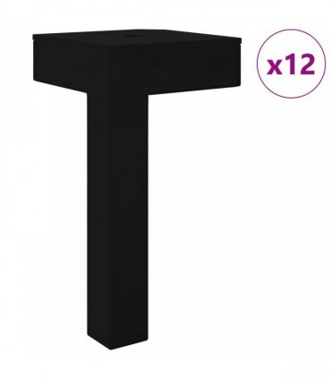 vidaXL Standing Feet 12 pcs Black 57 x 57 x 100 mm Iron