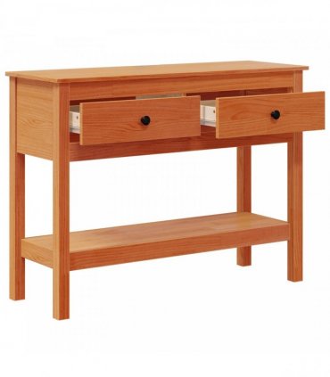 vidaXL Console Table Wax Brown 100 x 35 x 75 cm Soild Pine Wood