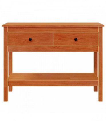 vidaXL Console Table Wax Brown 100 x 35 x 75 cm Soild Pine Wood