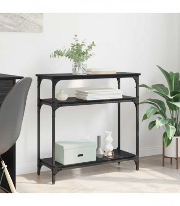 vidaXL Console Table Black Oak 75 x 29 x 75 cm Engineered Wood