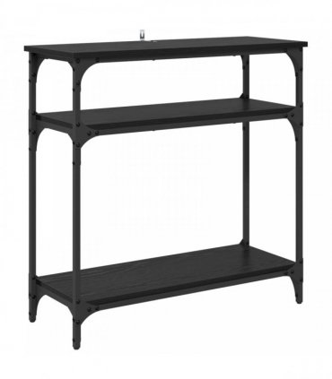 vidaXL Console Table Black Oak 75 x 29 x 75 cm Engineered Wood