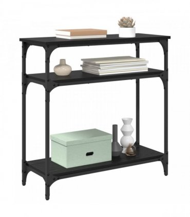 vidaXL Console Table Black Oak 75 x 29 x 75 cm Engineered Wood
