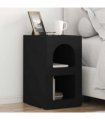 vidaXL Bedside Table ELST 2 pcs Black 29.5 x 33.5 x 50 cm