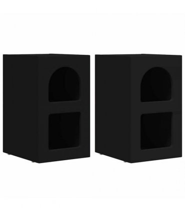 vidaXL Bedside Table ELST 2 pcs Black 29.5 x 33.5 x 50 cm