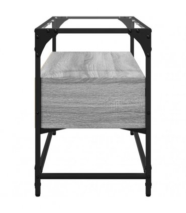 vidaXL TV Cabinet with Glass Top Grey Sonoma 80x35x51 cm Engineered Wood